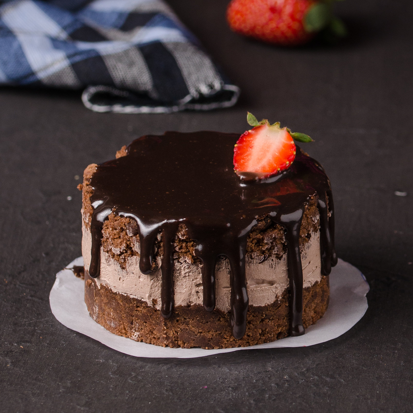 minicake with strawbwerry